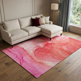8' X 10' Pink And Blush Abstract Shag Washable Area Rug With UV Protection - HomeRoots - Flyclothing LLC