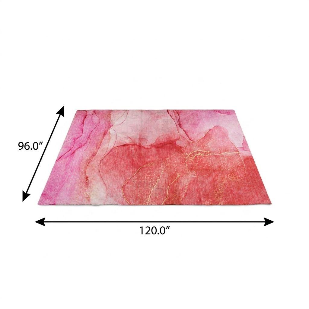 8' X 10' Pink And Blush Abstract Shag Washable Area Rug With UV Protection - HomeRoots - Flyclothing LLC