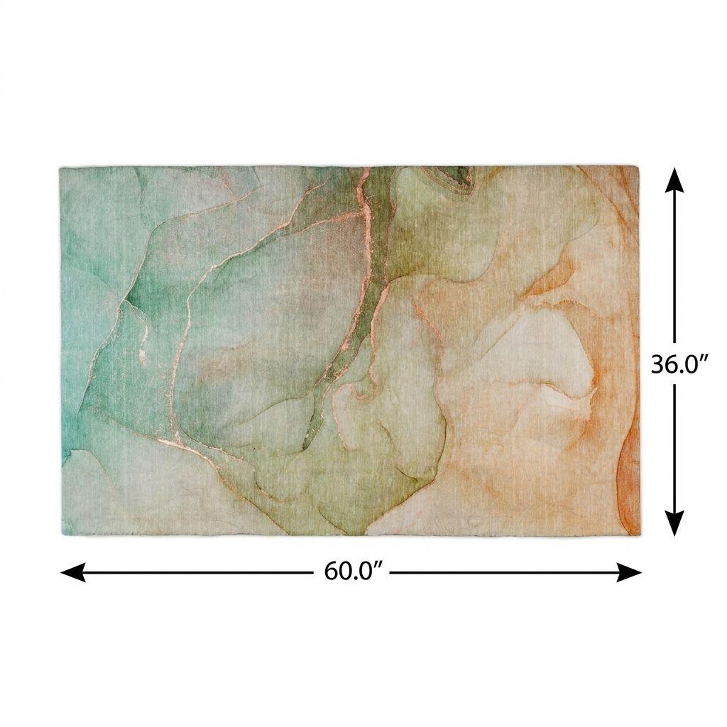 3' X 5' Teal And Orange Abstract Shag Washable Area Rug With UV Protection - HomeRoots - Flyclothing LLC
