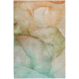 5' X 8' Teal And Orange Abstract Shag Washable Area Rug With UV Protection - HomeRoots - Flyclothing LLC