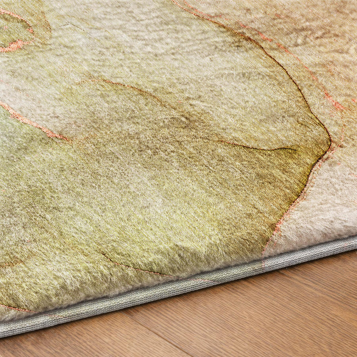 5' X 8' Teal And Orange Abstract Shag Washable Area Rug With UV Protection - HomeRoots - Flyclothing LLC