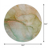 8' Teal And Orange Abstract Shag Washable Round Rug With UV Protection - HomeRoots - Flyclothing LLC