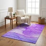 5' X 8' Purple And Blue Abstract Shag Washable Area Rug With UV Protection - HomeRoots - Flyclothing LLC