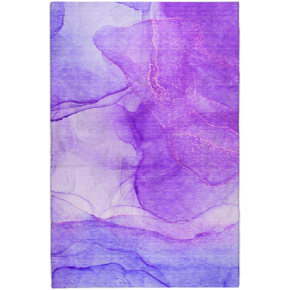 5' X 8' Purple And Blue Abstract Shag Washable Area Rug With UV Protection - HomeRoots - Flyclothing LLC