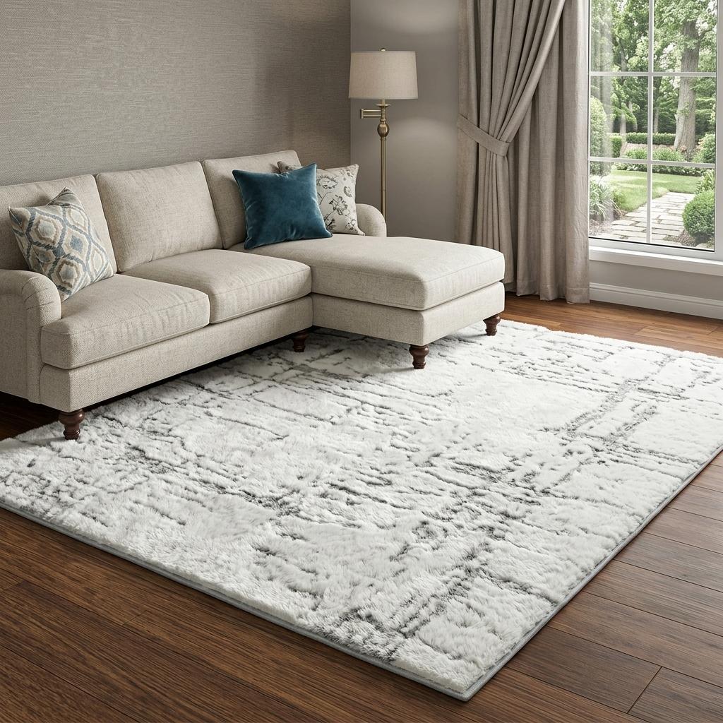 8' X 10' Orange And Peach Abstract Shag Washable Area Rug With UV Protection - HomeRoots - Flyclothing LLC