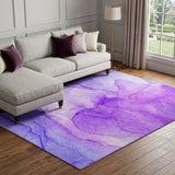 8' X 10' Purple And Blue Abstract Shag Washable Area Rug With UV Protection - HomeRoots - Flyclothing LLC