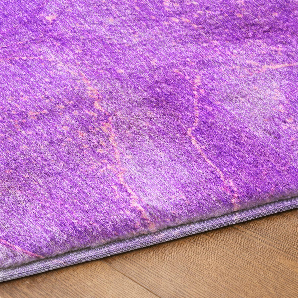 8' X 10' Purple And Blue Abstract Shag Washable Area Rug With UV Protection - HomeRoots - Flyclothing LLC