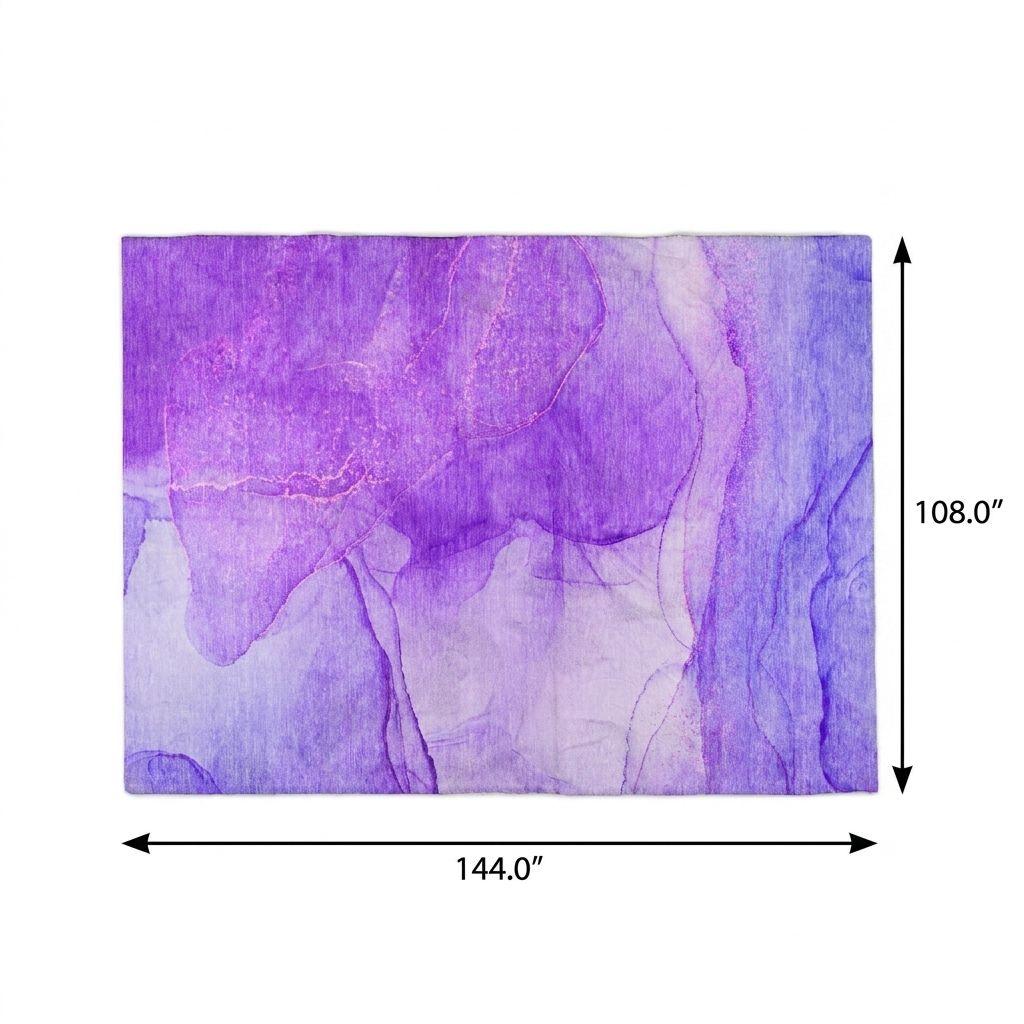 9' X 12' Purple And Blue Abstract Shag Washable Area Rug With UV Protection - HomeRoots - Flyclothing LLC