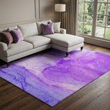 10' X 14' Purple And Blue Abstract Shag Washable Area Rug With UV Protection - HomeRoots - Flyclothing LLC