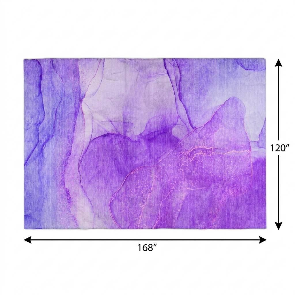 10' X 14' Purple And Blue Abstract Shag Washable Area Rug With UV Protection - HomeRoots - Flyclothing LLC