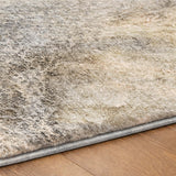 8' Beige And Taupe Abstract Shag Washable Round Rug With UV Protection - HomeRoots - Flyclothing LLC