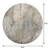 8' Beige And Taupe Abstract Shag Washable Round Rug With UV Protection - HomeRoots - Flyclothing LLC