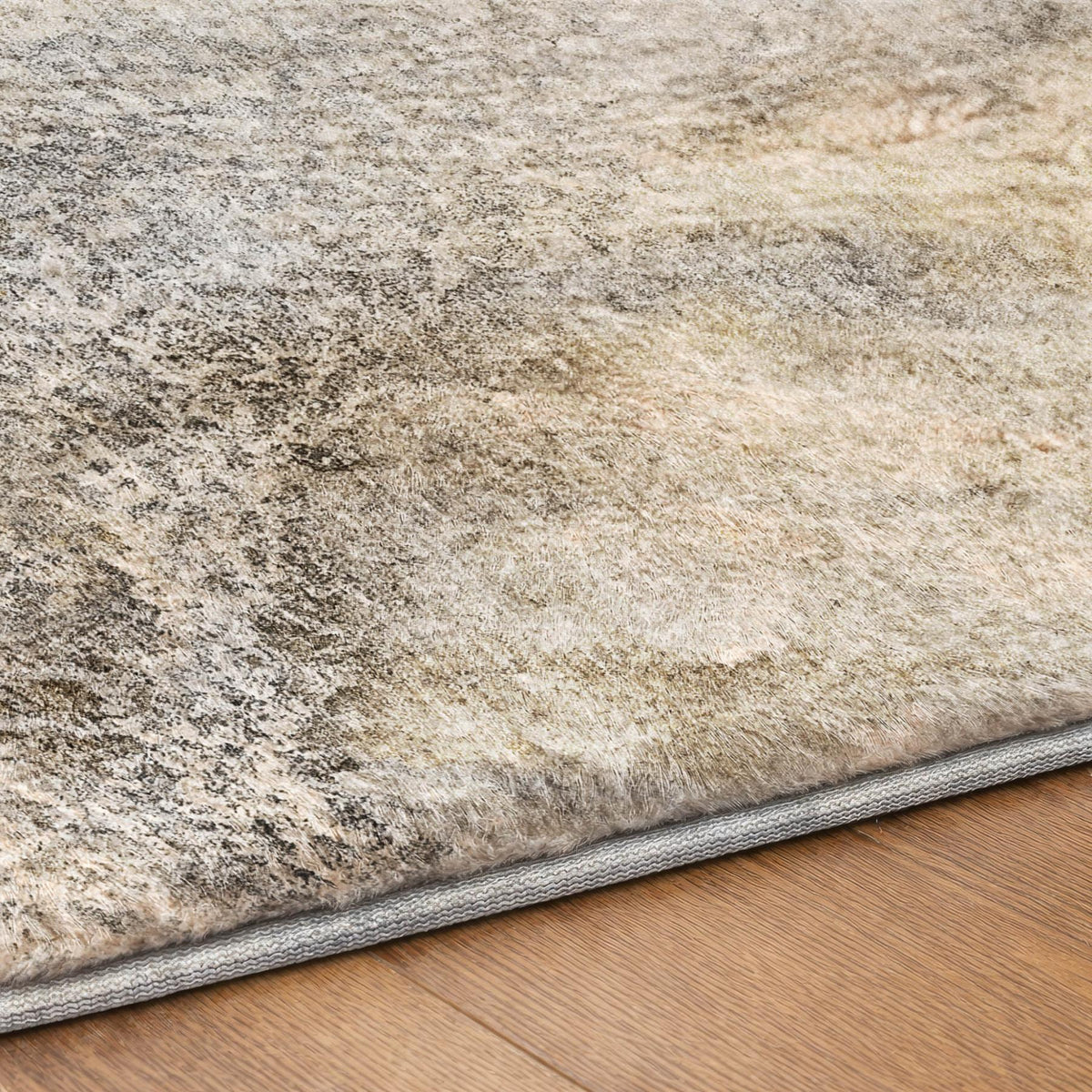 9' X 12' Beige And Taupe Abstract Shag Washable Area Rug With UV Protection - HomeRoots - Flyclothing LLC