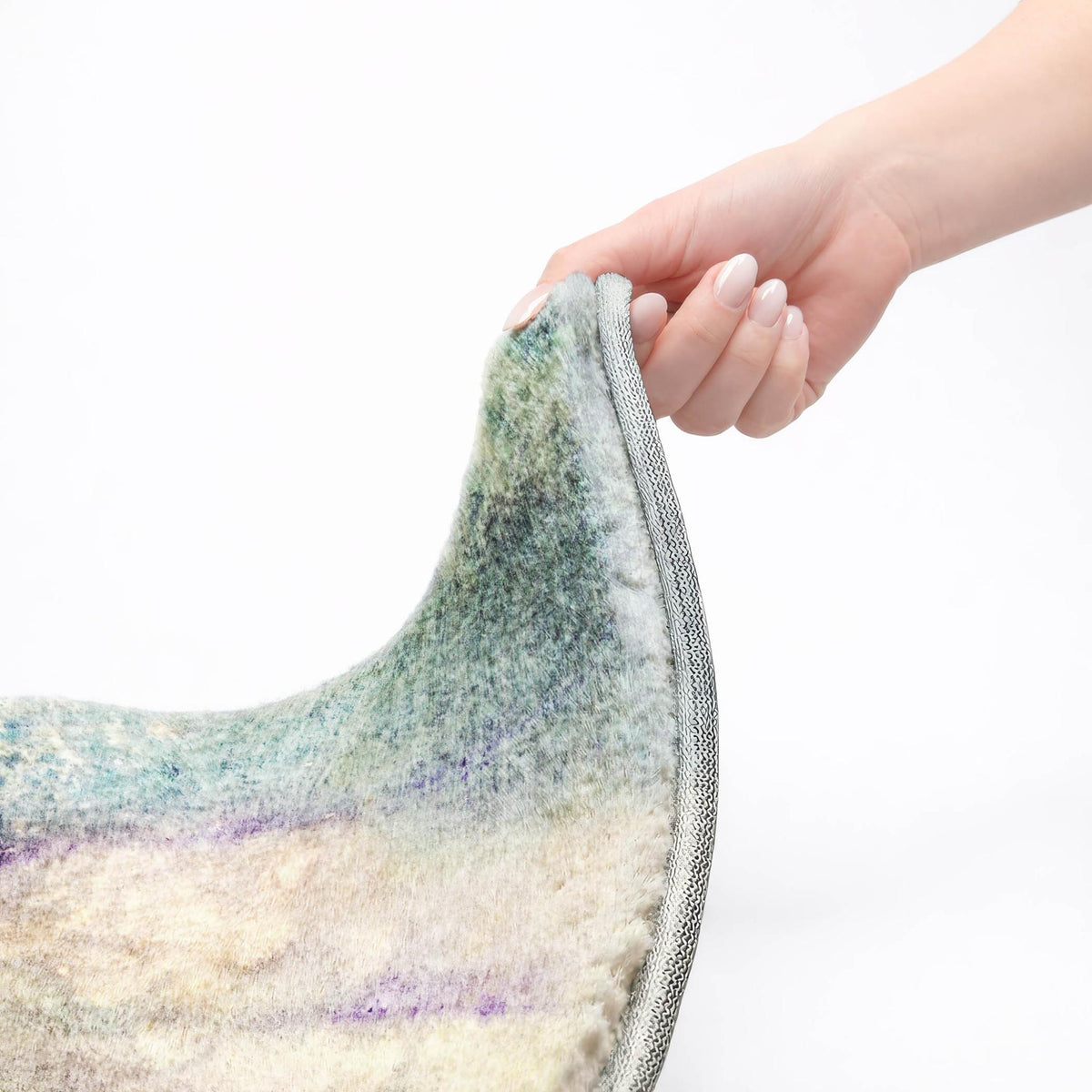 8' Blue And Teal Abstract Shag Washable Round Rug With UV Protection - HomeRoots - Flyclothing LLC