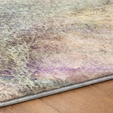 8' Blue And Teal Abstract Shag Washable Round Rug With UV Protection - HomeRoots - Flyclothing LLC