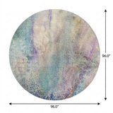 8' Blue And Teal Abstract Shag Washable Round Rug With UV Protection - HomeRoots - Flyclothing LLC