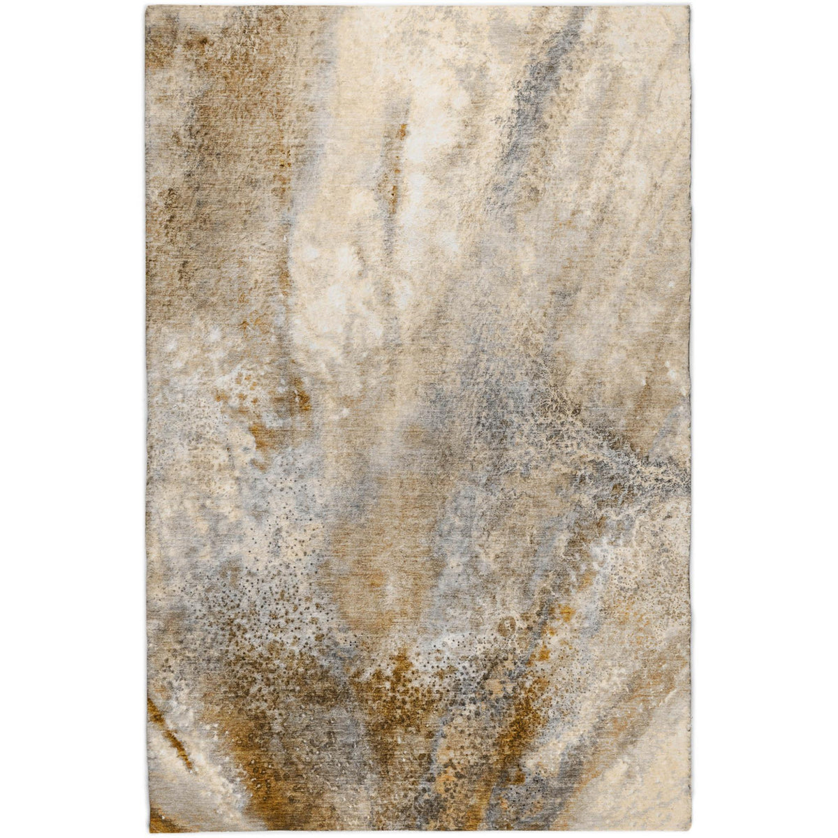 3' X 5' Brown And Beige Abstract Shag Washable Area Rug With UV Protection - HomeRoots - Flyclothing LLC