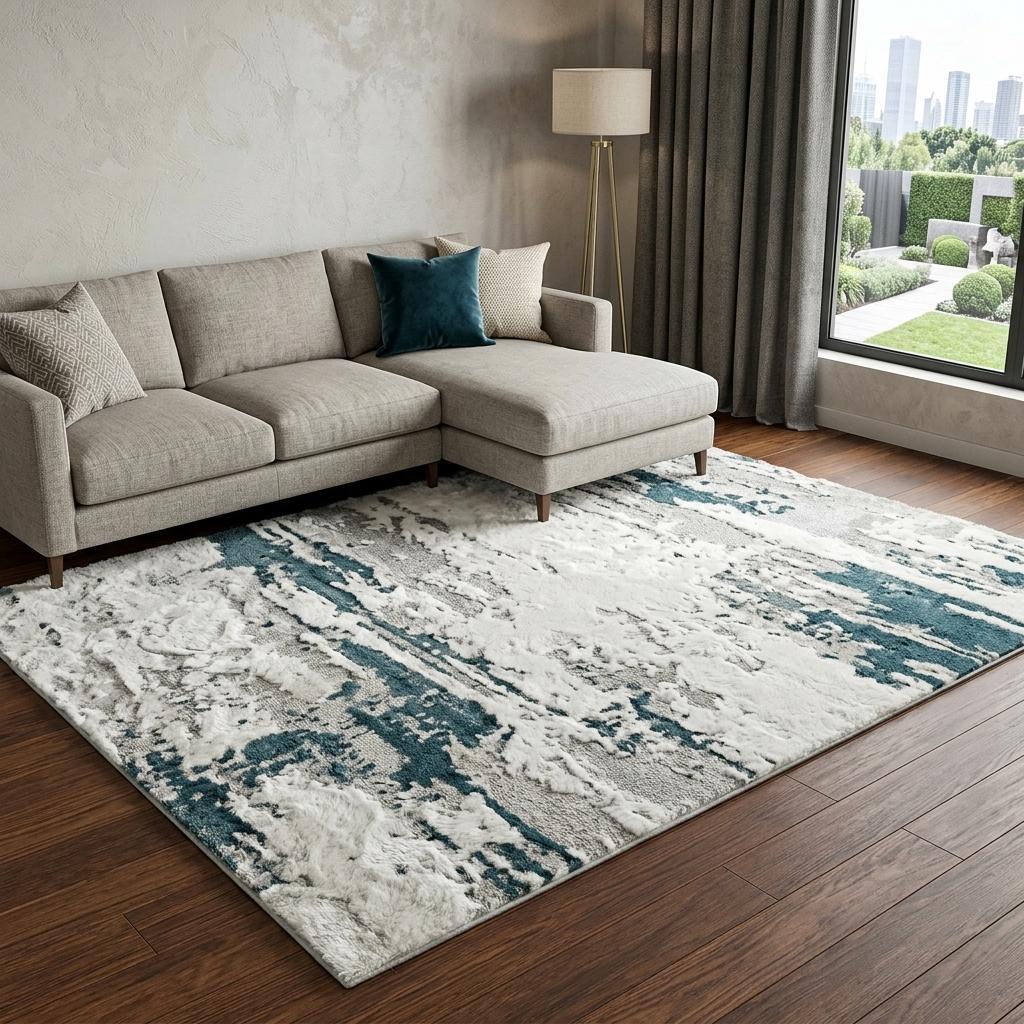 9' X 12' Brown And Beige Abstract Shag Washable Area Rug With UV Protection - HomeRoots - Flyclothing LLC
