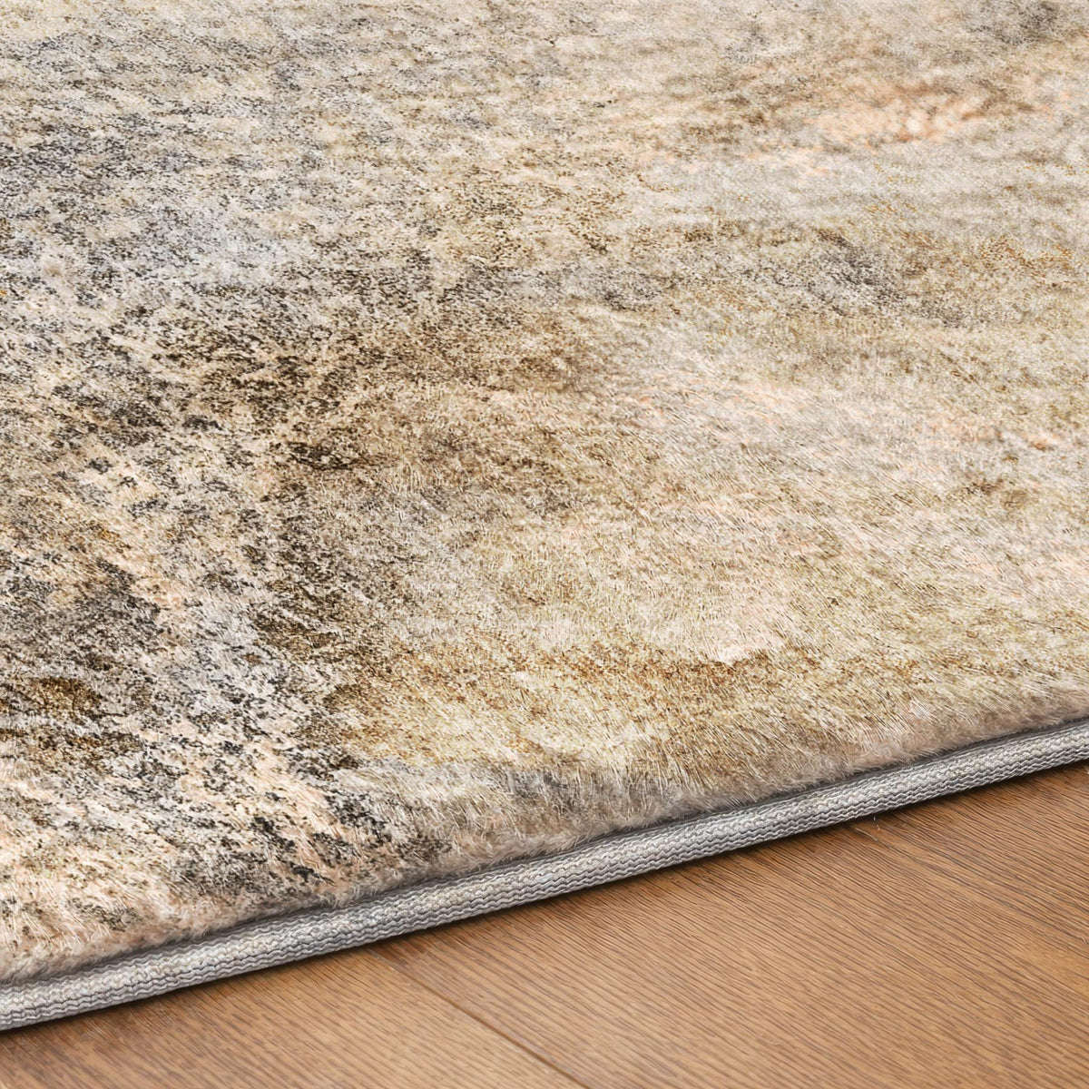 9' X 12' Brown And Beige Abstract Shag Washable Area Rug With UV Protection - HomeRoots - Flyclothing LLC