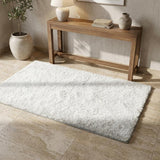 3' X 5' Ivory And Purple Abstract Shag Washable Area Rug With UV Protection - HomeRoots - Flyclothing LLC