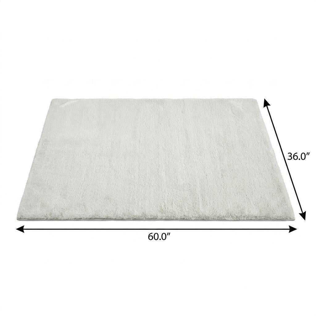 3' X 5' Ivory And Purple Abstract Shag Washable Area Rug With UV Protection - HomeRoots - Flyclothing LLC