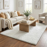 5' X 8' Ivory And Purple Abstract Shag Washable Area Rug With UV Protection - HomeRoots - Flyclothing LLC