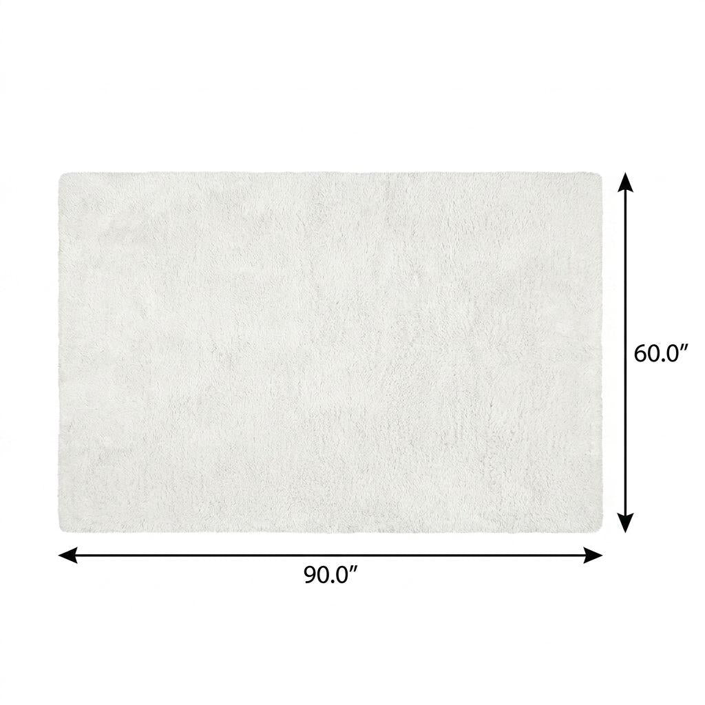 5' X 8' Ivory And Purple Abstract Shag Washable Area Rug With UV Protection - HomeRoots - Flyclothing LLC