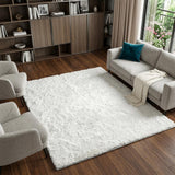 8' X 10' Ivory And Purple Abstract Shag Washable Area Rug With UV Protection - HomeRoots - Flyclothing LLC