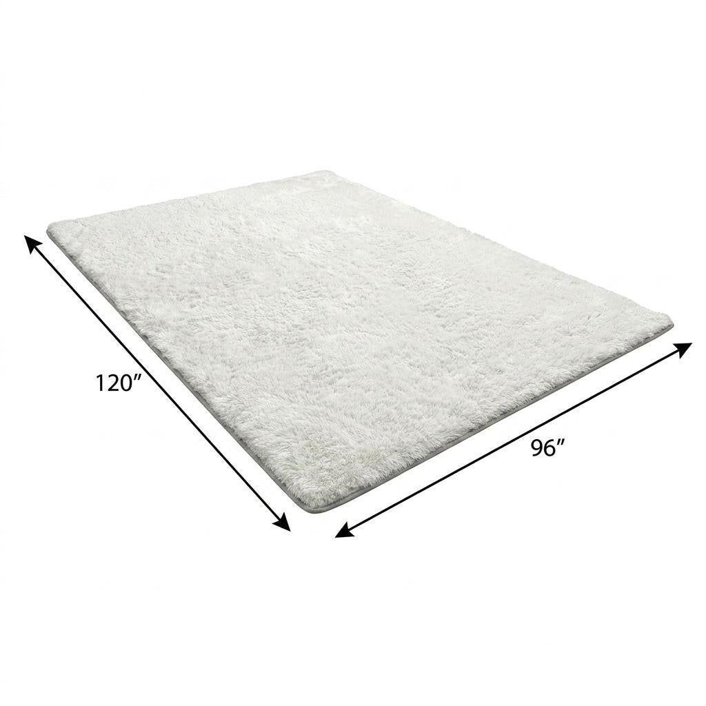 8' X 10' Ivory And Purple Abstract Shag Washable Area Rug With UV Protection - HomeRoots - Flyclothing LLC