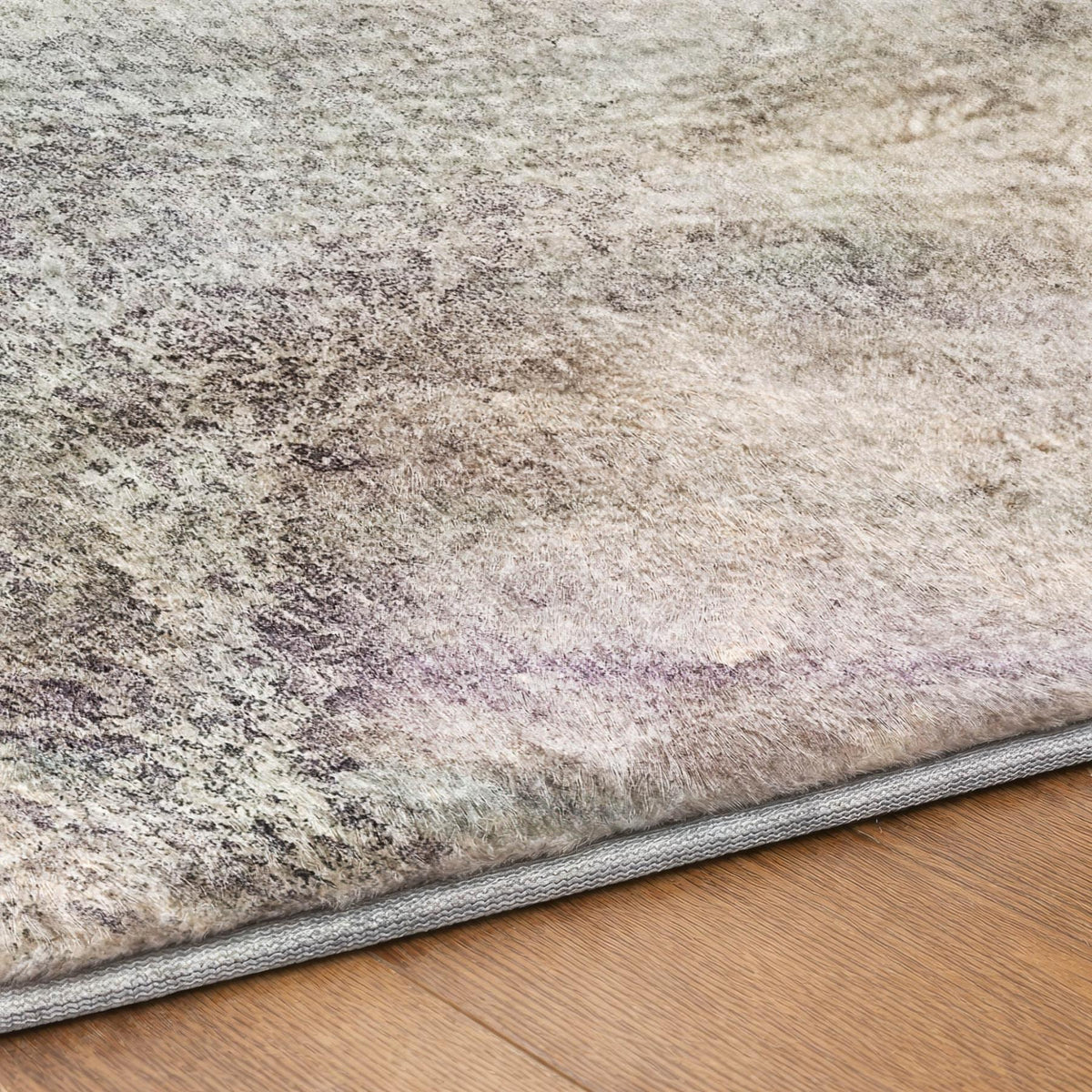 9' X 12' Ivory And Purple Abstract Shag Washable Area Rug With UV Protection - HomeRoots - Flyclothing LLC
