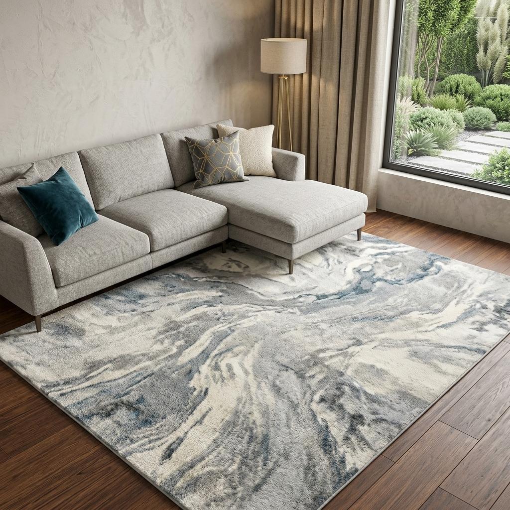 10' X 14' Ivory And Purple Abstract Shag Washable Area Rug With UV Protection - HomeRoots - Flyclothing LLC