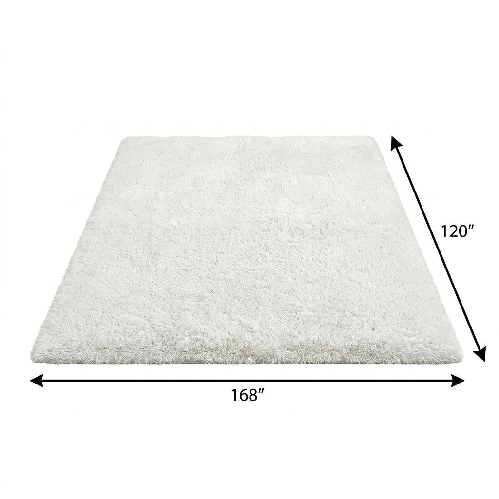 10' X 14' Ivory And Purple Abstract Shag Washable Area Rug With UV Protection - HomeRoots - Flyclothing LLC