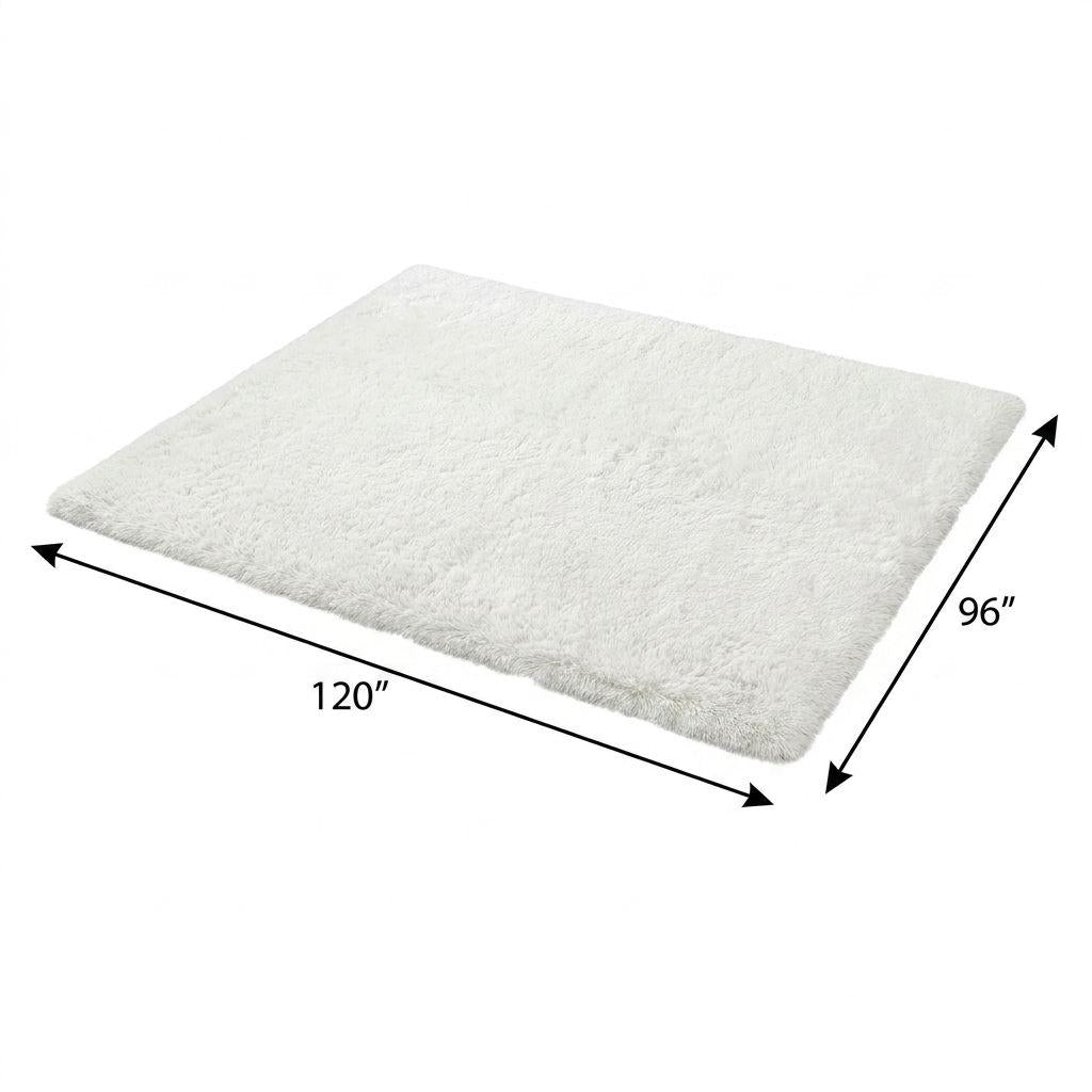 8' X 10' Navy Blue And Blue Abstract Shag Washable Area Rug With UV Protection - HomeRoots - Flyclothing LLC