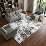 9' X 12' Navy Blue And Blue Abstract Shag Washable Area Rug With UV Protection - HomeRoots - Flyclothing LLC