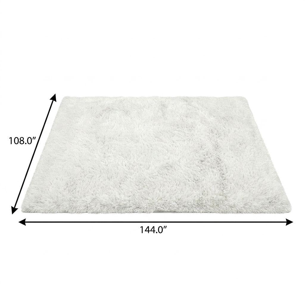 9' X 12' Navy Blue And Blue Abstract Shag Washable Area Rug With UV Protection - HomeRoots - Flyclothing LLC