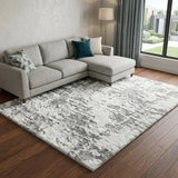10' X 14' Navy Blue And Blue Abstract Shag Washable Area Rug With UV Protection - HomeRoots - Flyclothing LLC