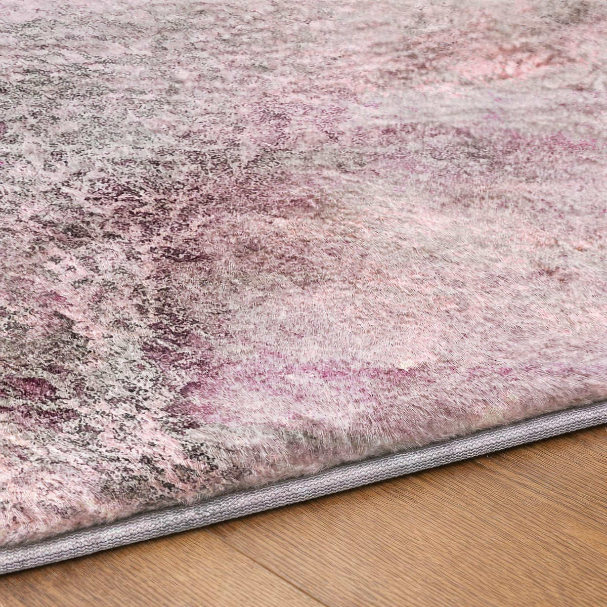 3' X 5' Pink And Blush Abstract Shag Washable Area Rug With UV Protection - HomeRoots - Flyclothing LLC