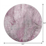 8' Pink And Blush Abstract Shag Washable Round Rug With UV Protection - HomeRoots - Flyclothing LLC