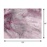 8' X 10' Pink And Blush Abstract Shag Washable Area Rug With UV Protection - HomeRoots - Flyclothing LLC