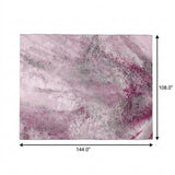 9' X 12' Pink And Blush Abstract Shag Washable Area Rug With UV Protection - HomeRoots - Flyclothing LLC