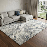8' X 10' Teal And Turquoise Abstract Shag Washable Area Rug With UV Protection - HomeRoots - Flyclothing LLC