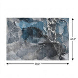 5' X 8' Blue And Gray Abstract Shag Washable Area Rug With UV Protection - HomeRoots - Flyclothing LLC