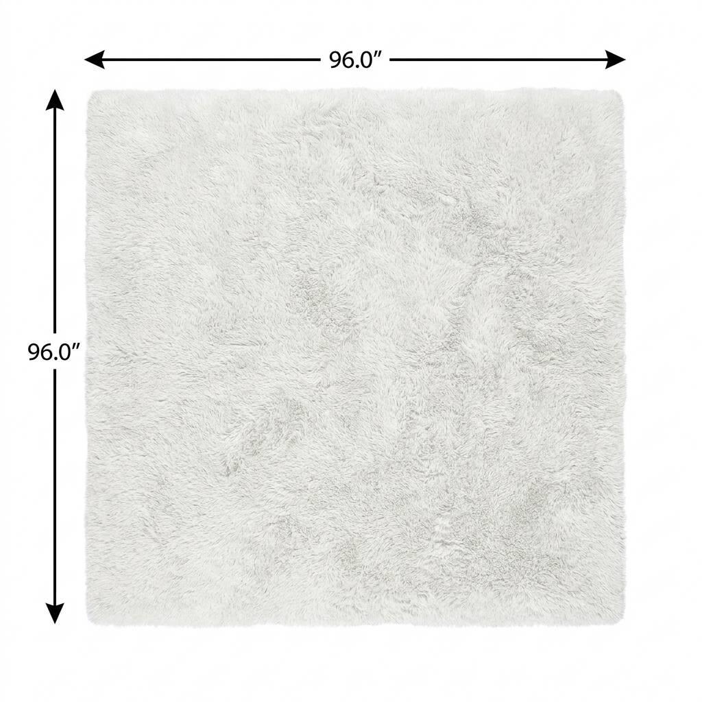 8' Blue And Gray Abstract Shag Washable Round Rug With UV Protection - HomeRoots - Flyclothing LLC