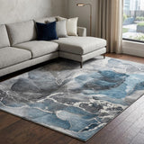 8' X 10' Blue And Gray Abstract Shag Washable Area Rug With UV Protection - HomeRoots - Flyclothing LLC