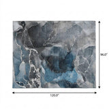 8' X 10' Blue And Gray Abstract Shag Washable Area Rug With UV Protection - HomeRoots - Flyclothing LLC