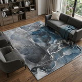10' X 14' Blue And Gray Abstract Shag Washable Area Rug With UV Protection - HomeRoots - Flyclothing LLC