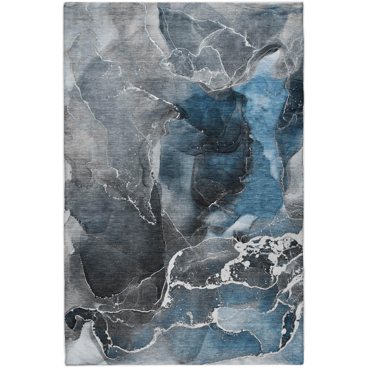 10' X 14' Blue And Gray Abstract Shag Washable Area Rug With UV Protection - HomeRoots - Flyclothing LLC