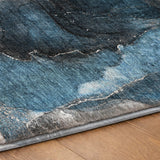 10' X 14' Blue And Gray Abstract Shag Washable Area Rug With UV Protection - HomeRoots - Flyclothing LLC