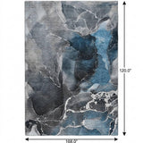10' X 14' Blue And Gray Abstract Shag Washable Area Rug With UV Protection - HomeRoots - Flyclothing LLC