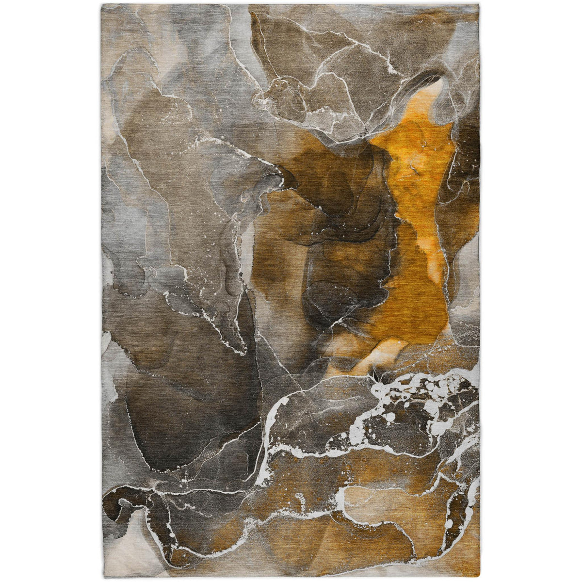 3' X 5' Brown And Taupe Abstract Shag Washable Area Rug With UV Protection - HomeRoots - Flyclothing LLC